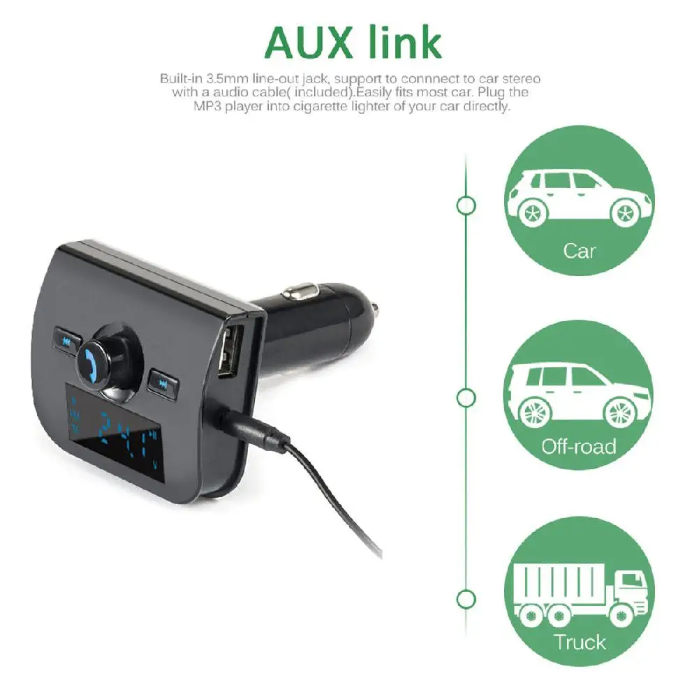 BEESCLOVER Handsfree Car Kit Wireless Bluetooth FM Transmitter LCD MP3 Player USB Charger transmitter r30 | Автомобили и