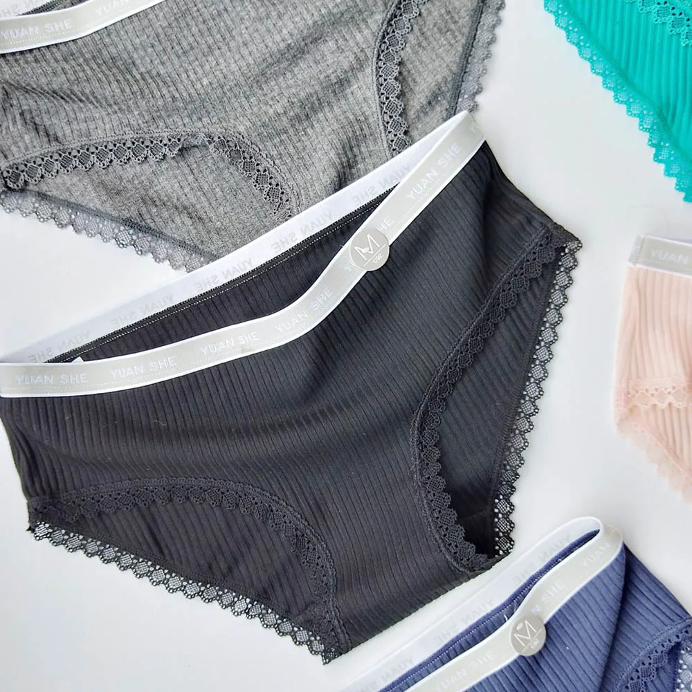 Трусики из чистого хлопка незаметные трусики новые трусы с монограммой на