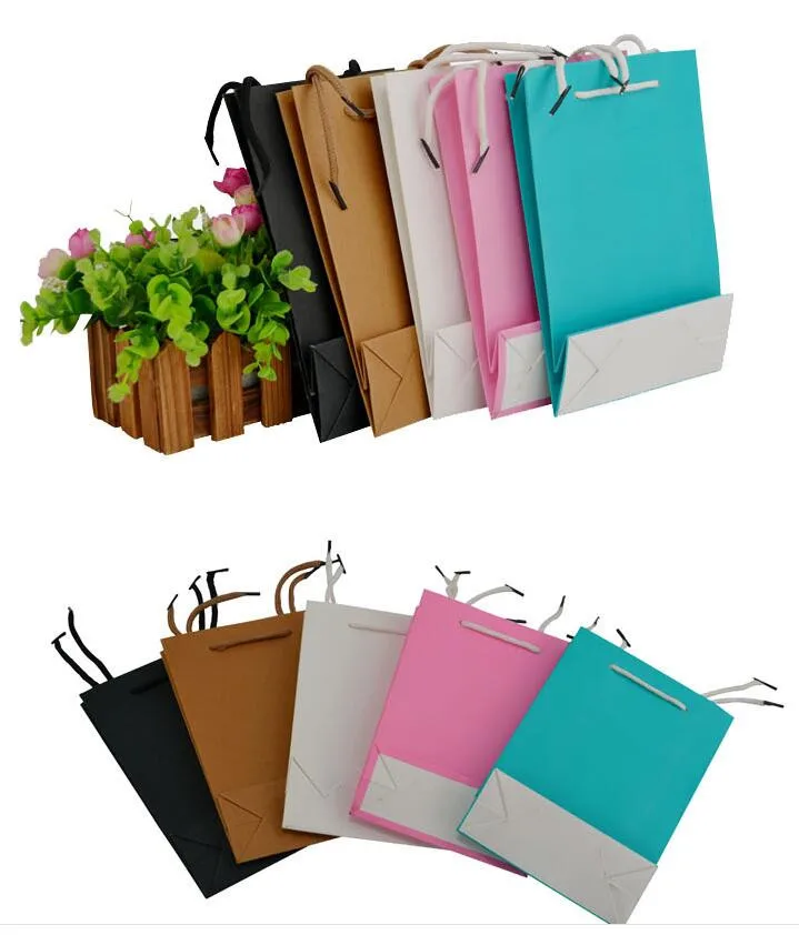 

Средний размер свадебный сувенир на заказ белый бумажный подарочный пакет, мешок для покупок одежды бумажный мешок для подарка, мешок из крафт-бумаги с ручками