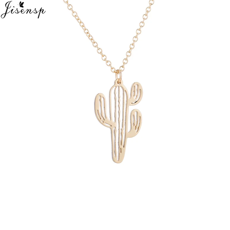 Jisensp Fashion Cactus Necklaces Pendants for Women Natural Plant Jewelry Chain Choker Necklace Mother Birthday Gifts Bijoux | Украшения и