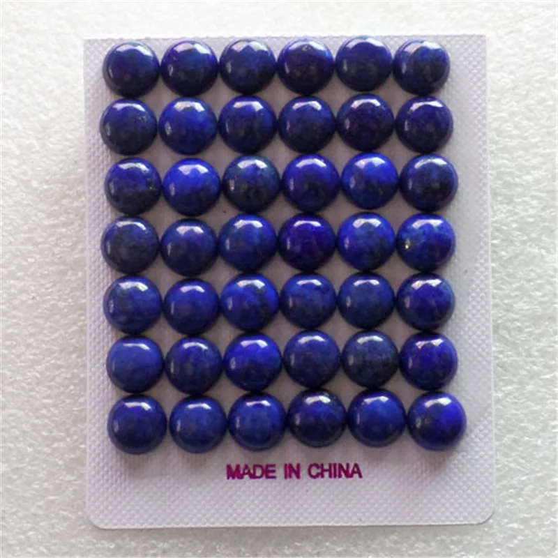 (42 шт./лот) оптовая продажа натуральный Лазурит Круглый Кабошон 9x5 мм Бесплатная