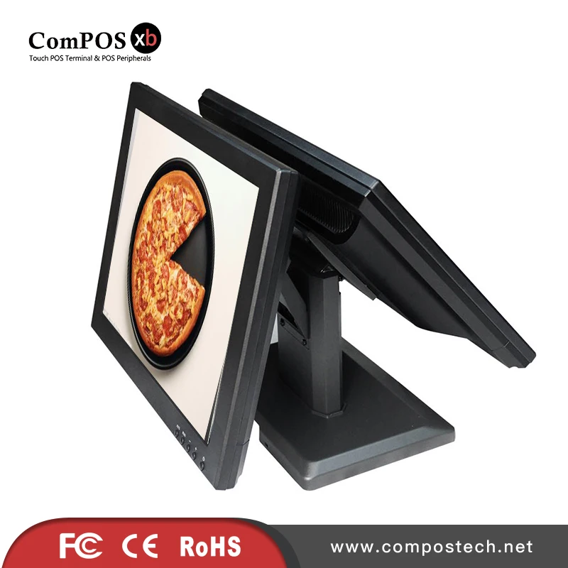 Прямая продажа с фабрики 15-дюймовый двойной сенсорный монитор/светодиодный