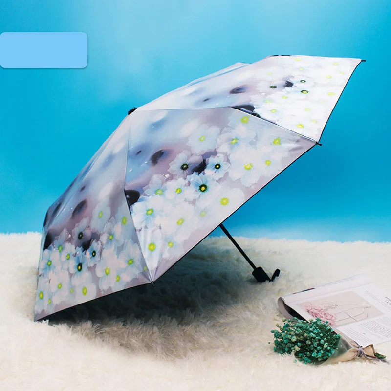 

YADA Brand Creative Design Flower Pattern Folding Rainy Umbrella Anti-UV Rainproof Sun Protection Parasol Flower Umbrella YD045
