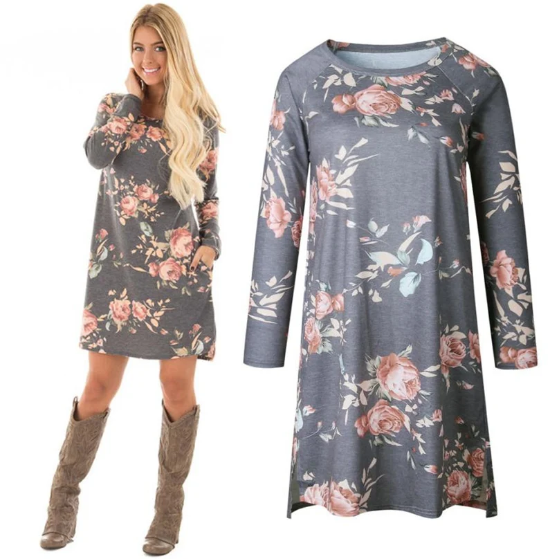 Осеннее женское платье серого цвета бесшовная плотно прилегающая юбка платья 2019