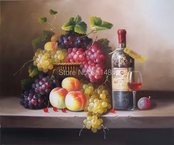 Картина маслом на холсте с изображением винограда|print on canvas|painting printgrapes wine |