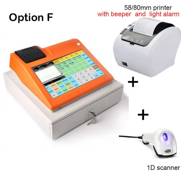 Option F IssyzonePOS бесплатное программное обеспечение все в одном POS машина кассовый аппарат сенсорный экран с денежным ящиком термопринтер сканер штрих-кода - Цвет: Option F