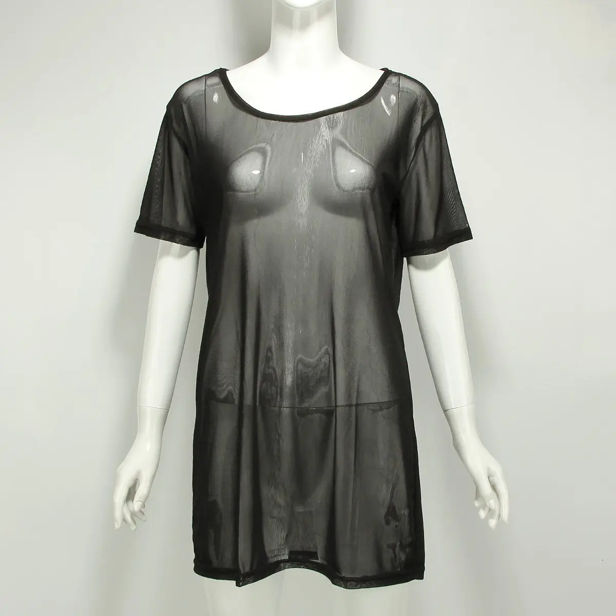 Женская летняя блузка Пляжная накидка прозрачная сетчатая короткий рукав