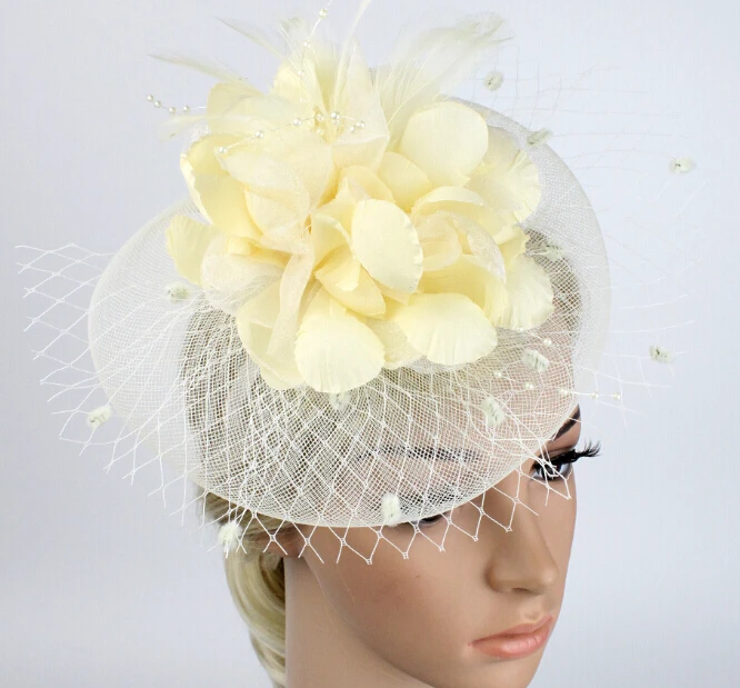 HIRIGIN Women Party Headwear Feather Hair Fascinator Clip Headband Mess Wedding Royal Races decore |