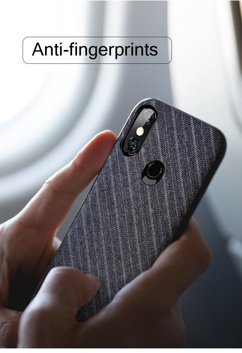 Для Xiaomi Redmi Note 6 Pro Чехол Mofi Redmi Note 6 Pro Чехол Ткань деловая ткань темно ручная работа джентльмен Redmi Note6 Pro Чехол