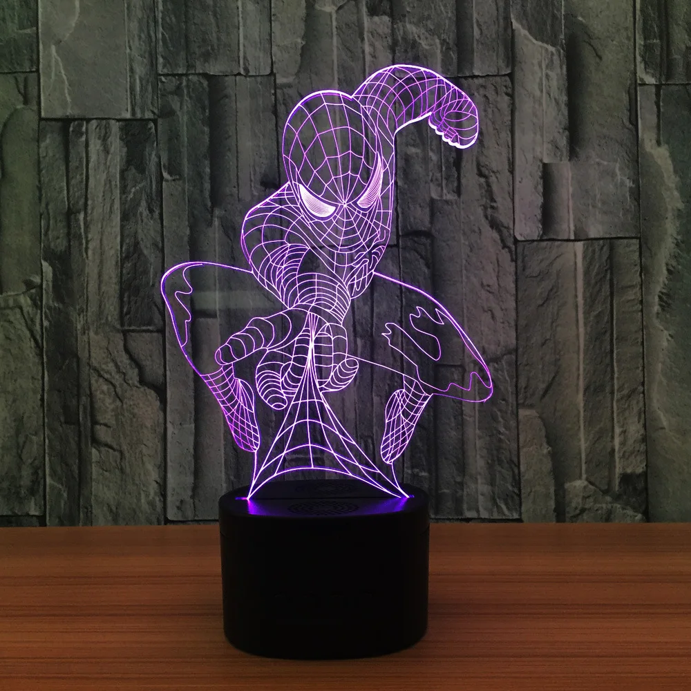 3D человек паук форма Ночная новизны подарок спальня гостиная огни мощность лампы