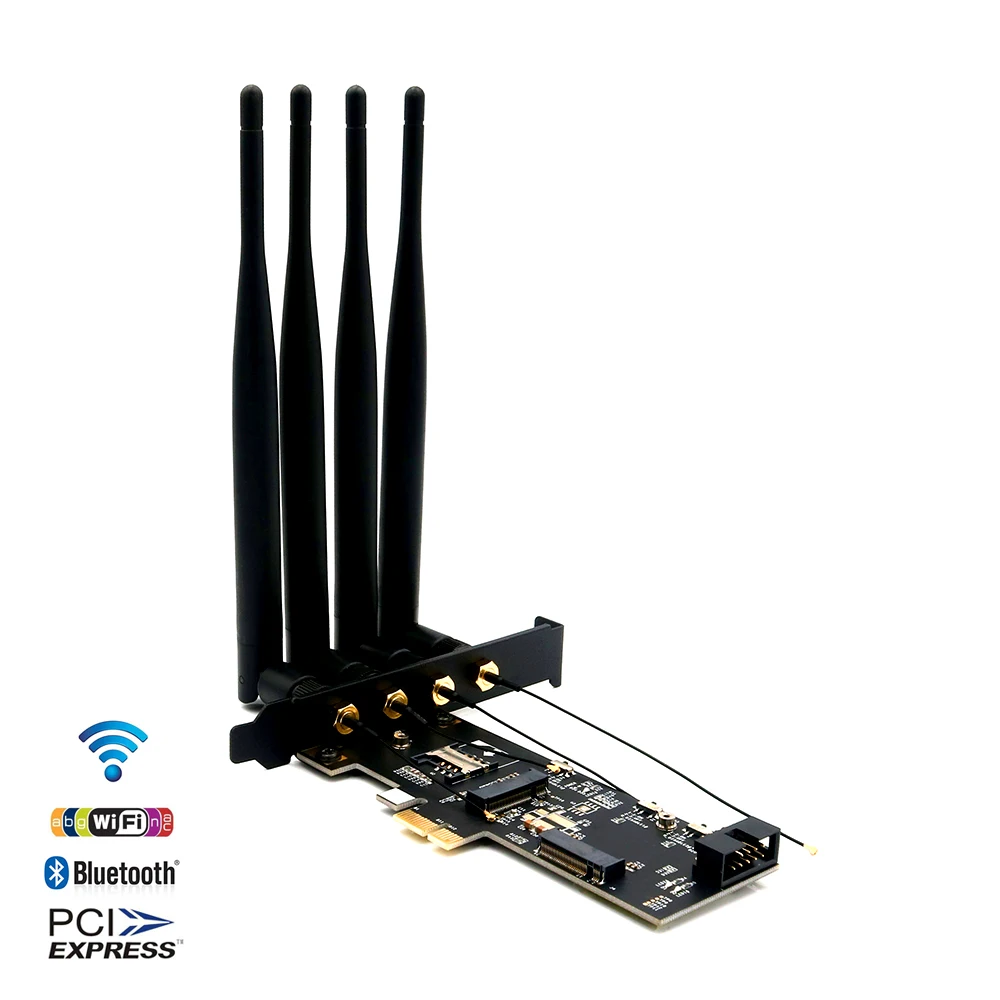 NGFF M.2 ключ A к PCI-e X1 адаптер для WiFi и Bluetooth карты, PCIe X1 Adpater, Wi-Fi PCI-E Card Adpater