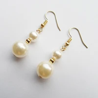 new model 12mm fake pearl puddles beads earring for women fine quality ethnic white round pearl drop earrings