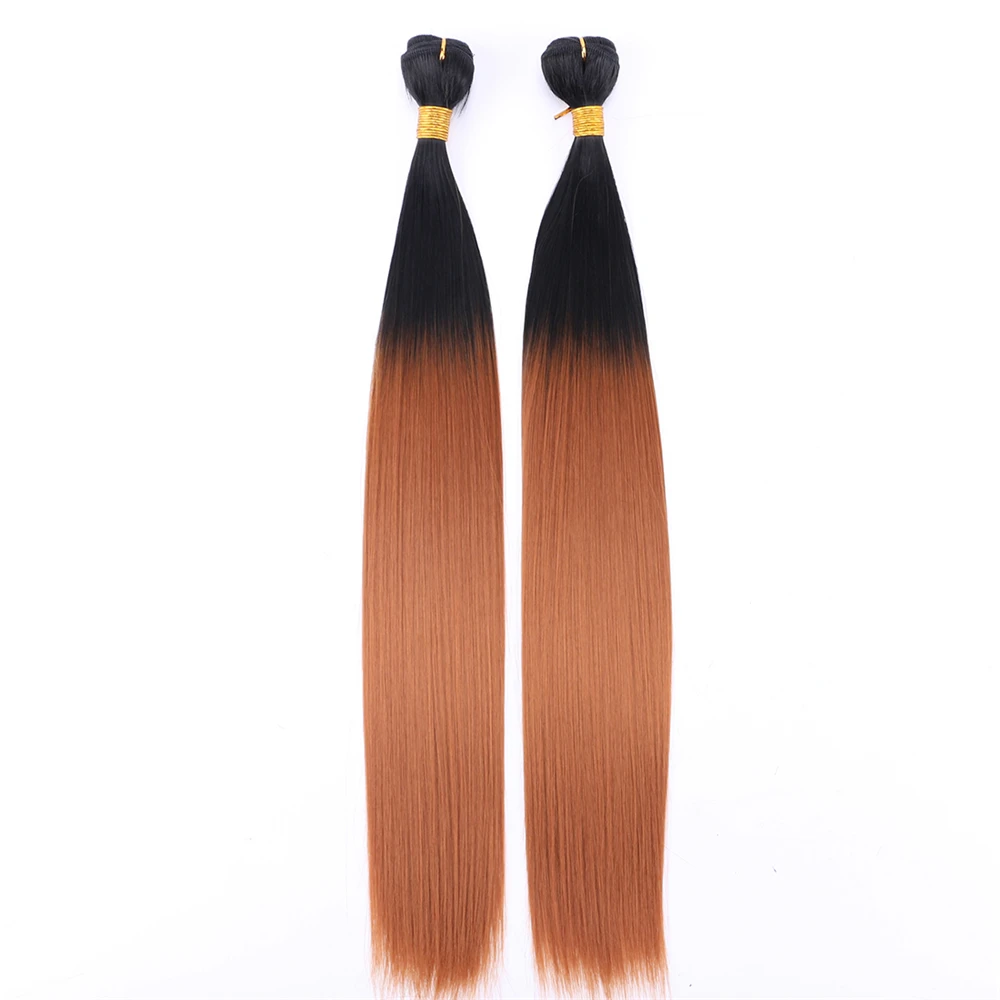 Angie 20-24 дюйма 200 г/лот шелковистые прямые волосы пряди 1/613# Ombre цвет синтетические волосы для наращивания для женщин