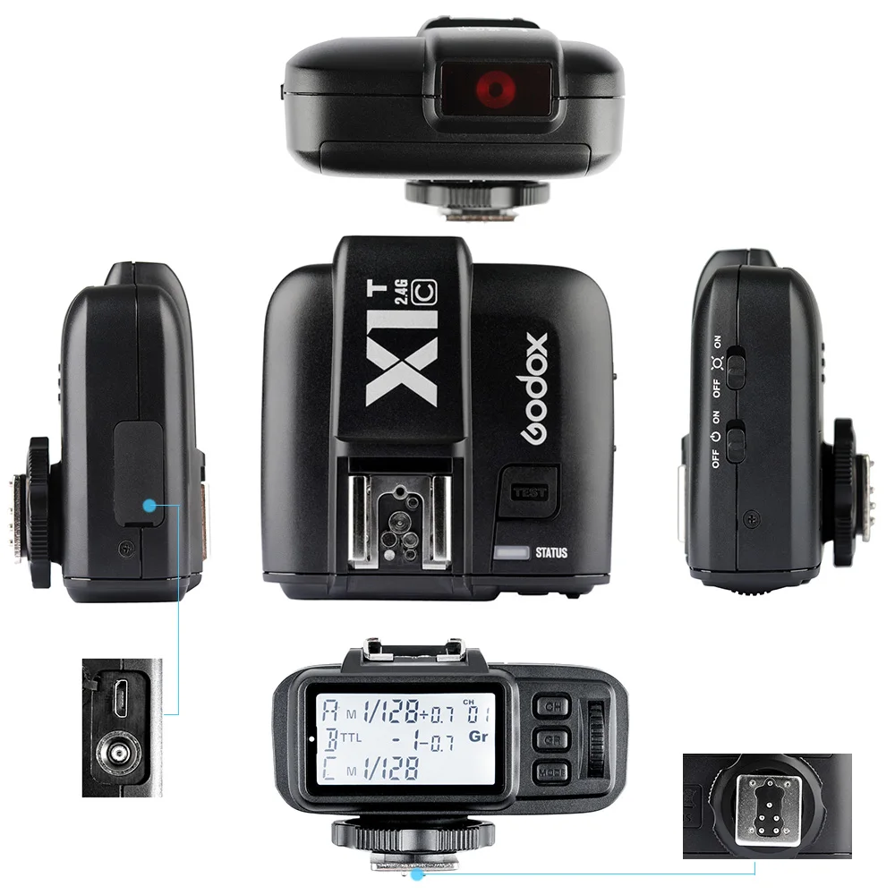 GODOX X1T-C X1R-C комплект триггера для вспышки 1/8000s HSS 32 Каналы 2 4G Беспроводной