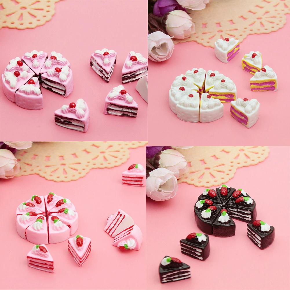 10 шт. Новый Kawaii DIY Миниатюрный искусственная еда муляж торт кабошон декоративные