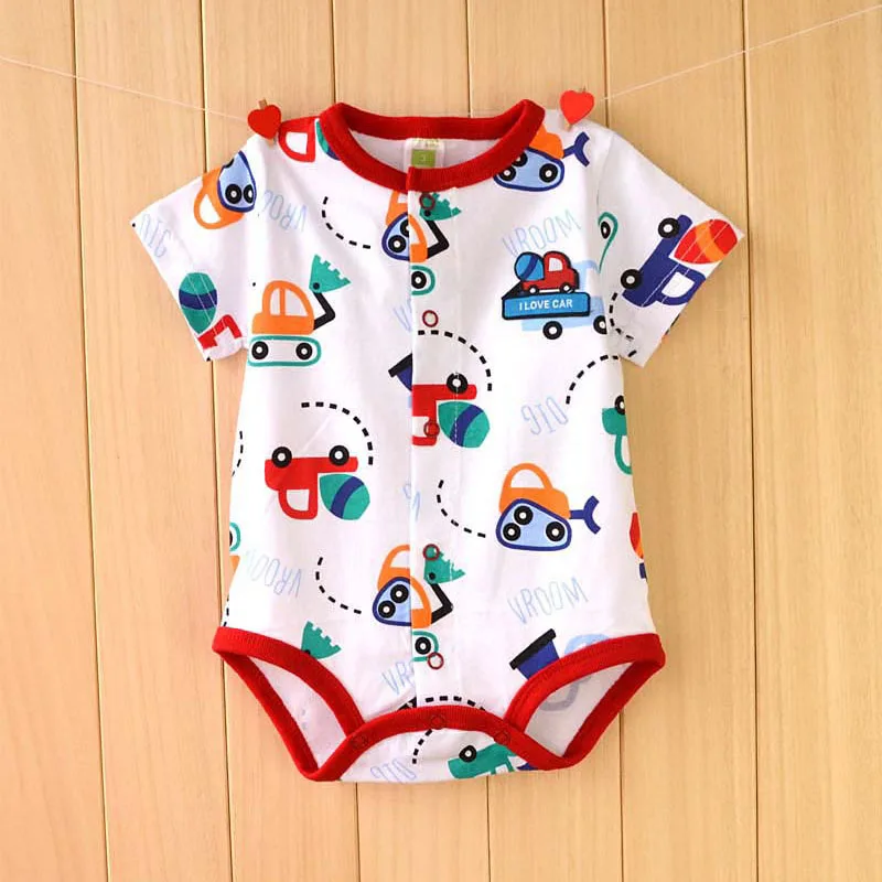 Детский комбинезон с коротким рукавом мультяшным принтом|newborn baby clothing|baby short sleeves