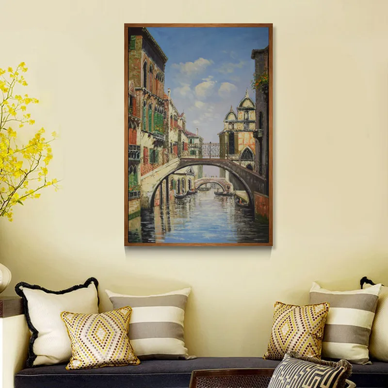 

2016 Wall Pictures For Living Room 100% Hand-painted Oil Painting Landscape Of Venice's City Decoration For Wall Art Picture