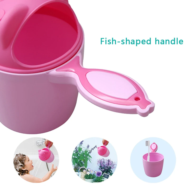

2019 New Cute Bear Cartoon Newborn Bath Cups Washing Hair Cup Shower Water Spoon Kids Bath Tool For Baby Care 2 Colors To Choose