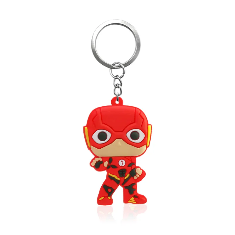 7028-01 20pcs 20pcs Justice League Keychain PVC Key Ring Kids Gift Key Chain Batman Superman Key Holder Party Favor Chaveiro Birthday Gift - Цвет: 7028-01 20pcs