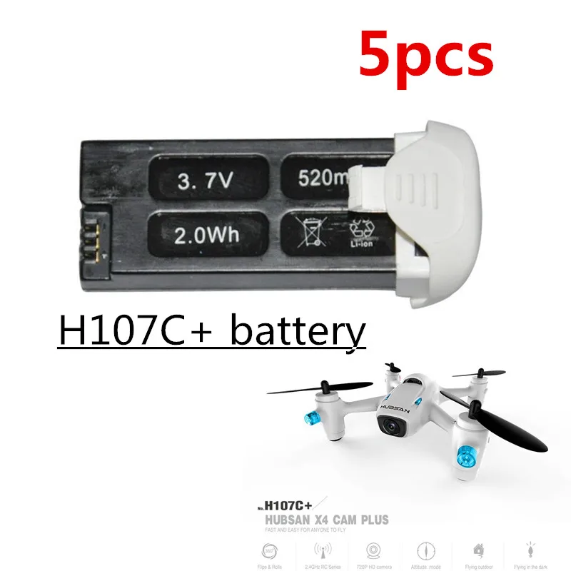 5 шт. оригинальный Hubsan 3 7 V 520mAh LIPO аккумулятор для X4 камеры H107C Plus + 6 осевой гироскоп