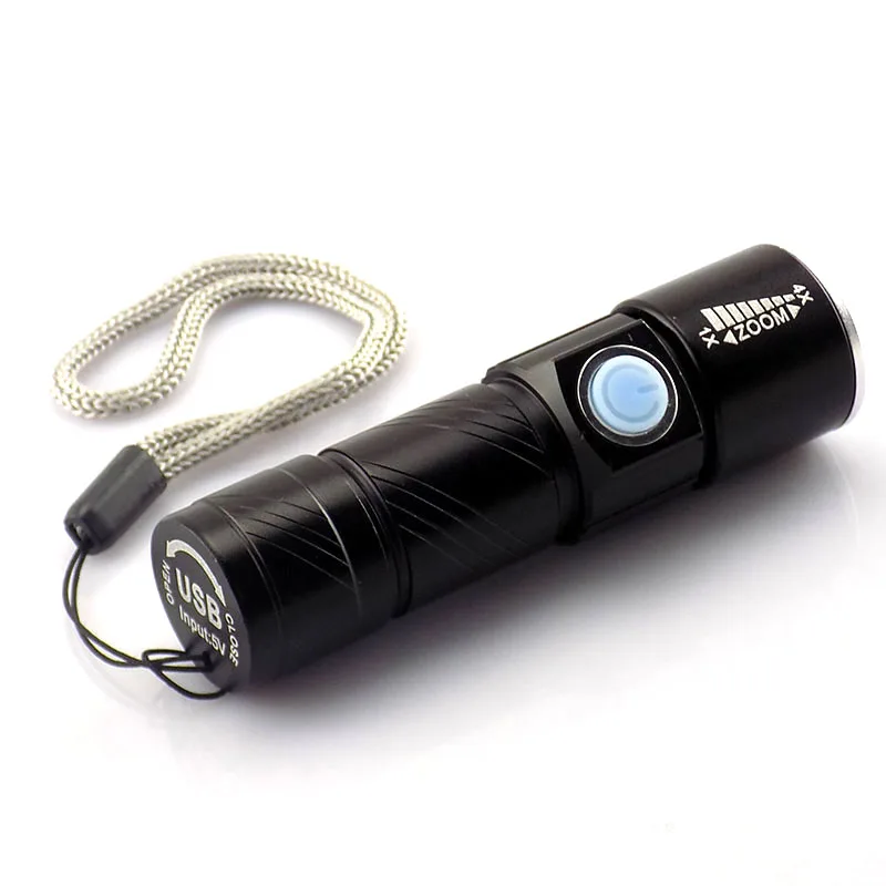 Портативный Usb Перезаряжаемый светодиодный фонарик Q5 мощный мини с зумом лампа
