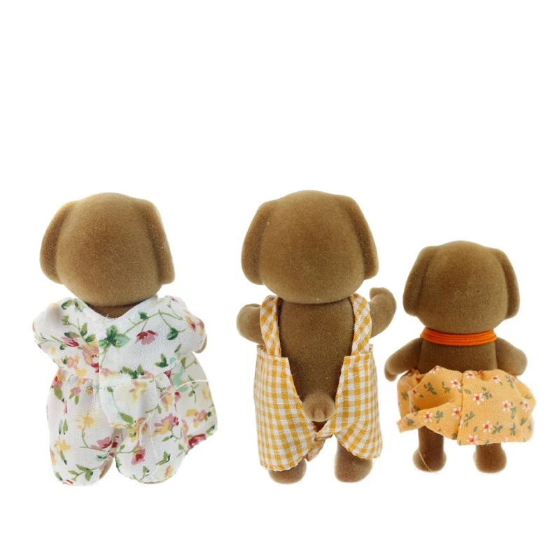 Sylvanian Families коричневая собака Семья 3 шт. набор кукольная игрушечные фигурки животных для девочек Новогодний подарок 14648