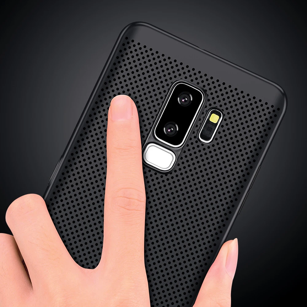 Ultra Slim Grid Heat Dissipate Phone Case For Samsung Galaxy S9 S8 S10 Plus Note 10 pro 9 8 Back Cover lite |