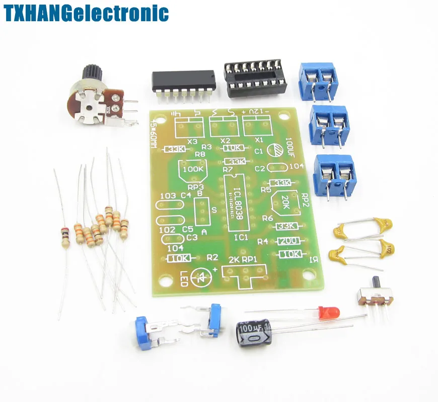 ICL8038 монолитная функция генератор сигналов модуль DIY Набор синусоидальный