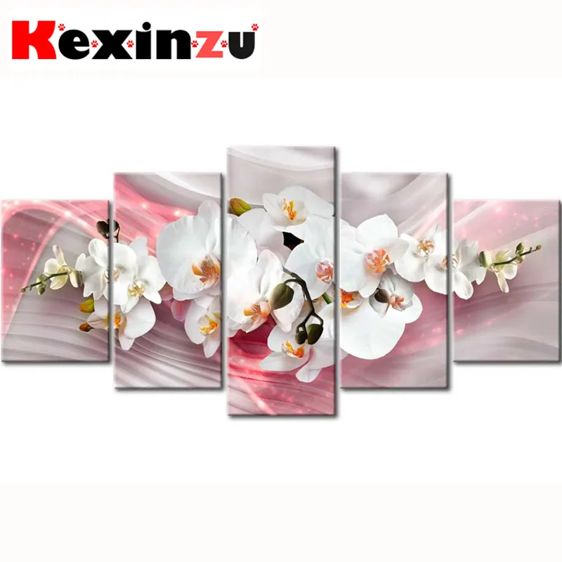 

5pcs Full Square/Round Drill 5D DIY Diamond Painting Cross Stitch"Flower Home" Multi-picture Combination Embroidery Decor Home 9