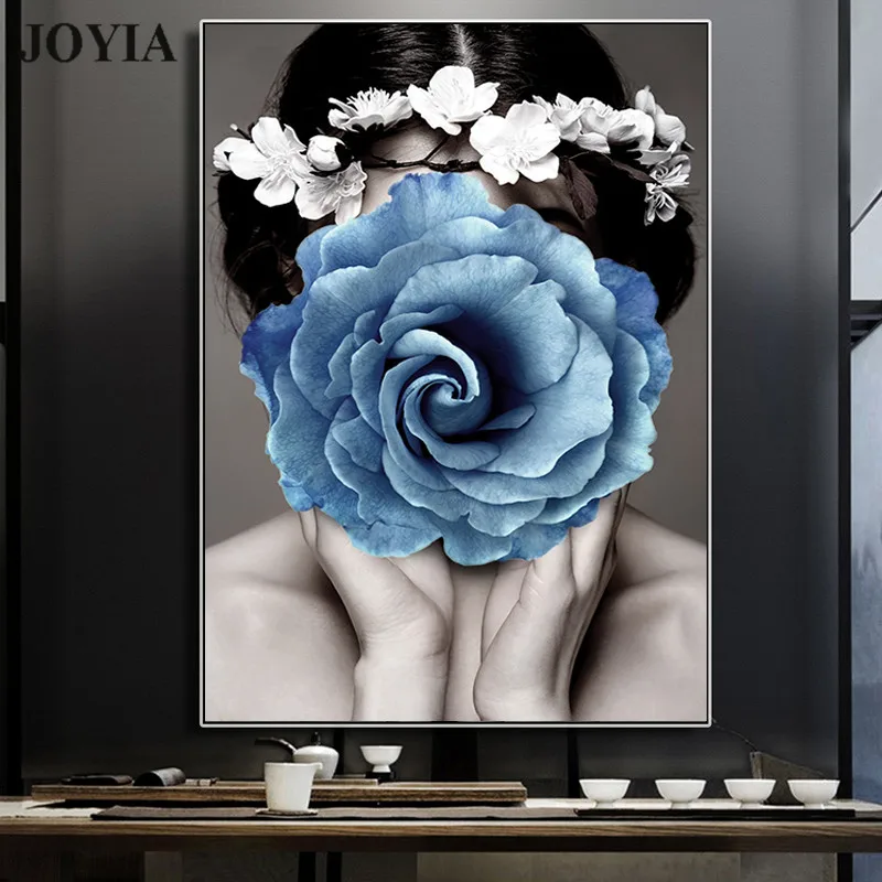 Большой современный настенный художественный Рисунок молодая девушка картины