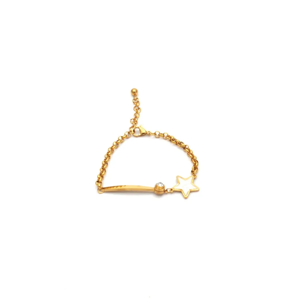 Для женщин Нежный bijoux Оптовая нержавеющая ювелирный стальной браслет золото