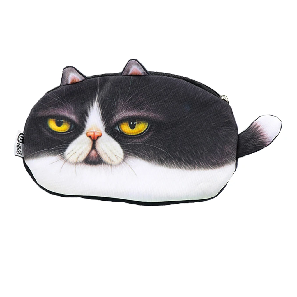 1 шт. Kawaii кошки молнии пеналы милый 3D Плюшевые карандаши случае чехол большой емкости школьные принадлежности сумка для канцтоваров - Цвет: 3