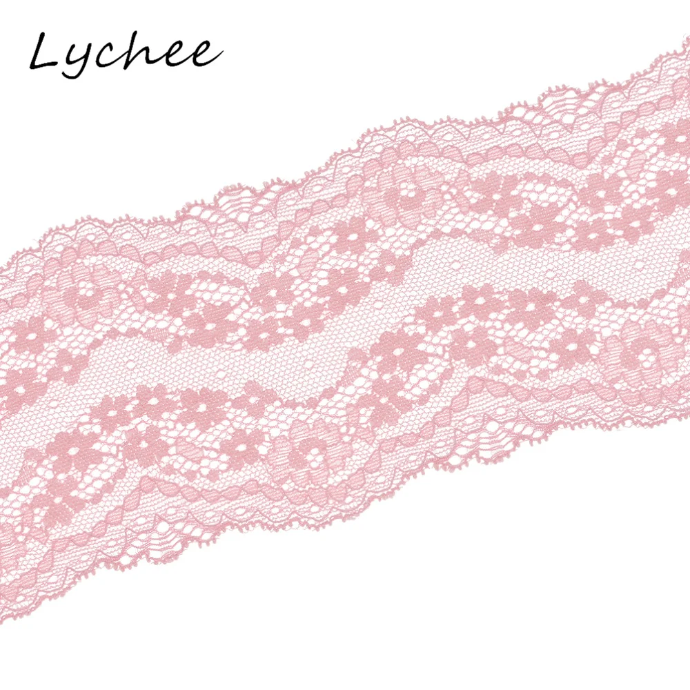 Lychee 5 ярдов полиэстер волокно цветочный вышитый кружевной отделкой мягкая