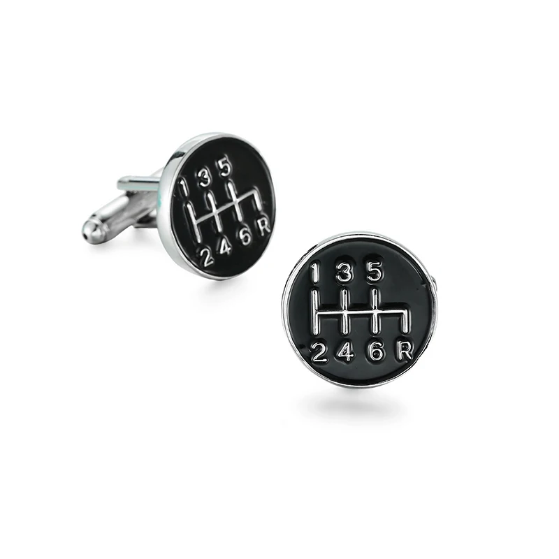 

Free delivery, high quality brass cufflinks, new fashion car transmission black cufflinks, men's wedding gifts