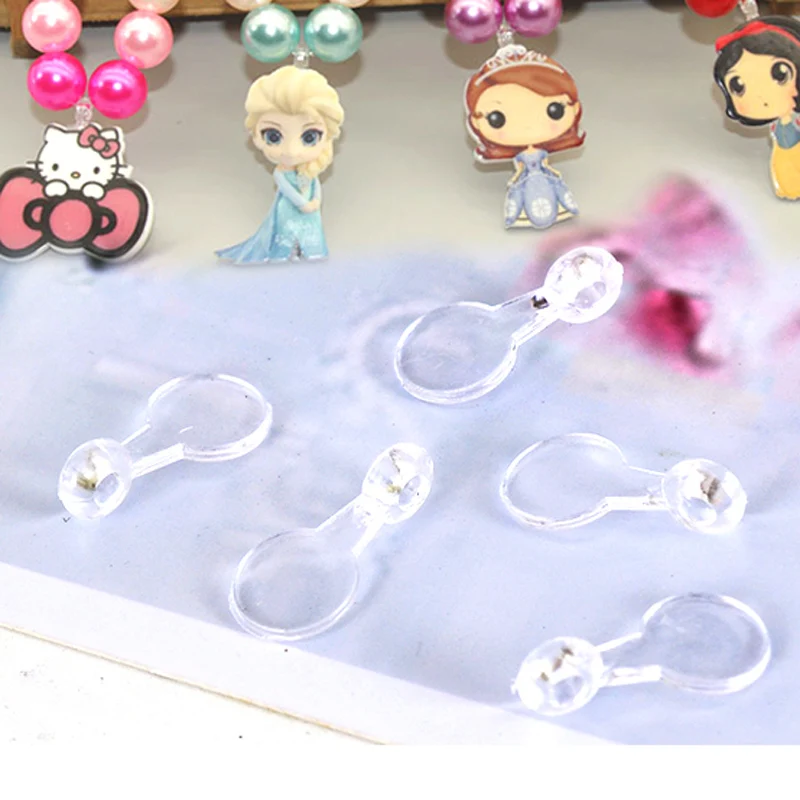 

Children's Pendant Necklace Connectors Transparent Plastic Necklace Hook Handmade for DIY Jewelry Accessories 16*8mm RET1362