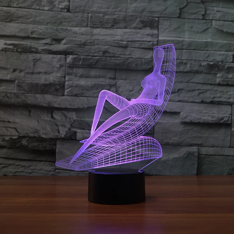 Модная Повседневная 3d лампа 7 цветов Светодиодные ночные лампы для детей