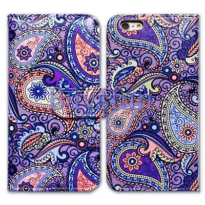 Bcov Фиолетовый Пейсли Кожаный Бумажник Чехол Для iPhone 6 S 100023000 |
