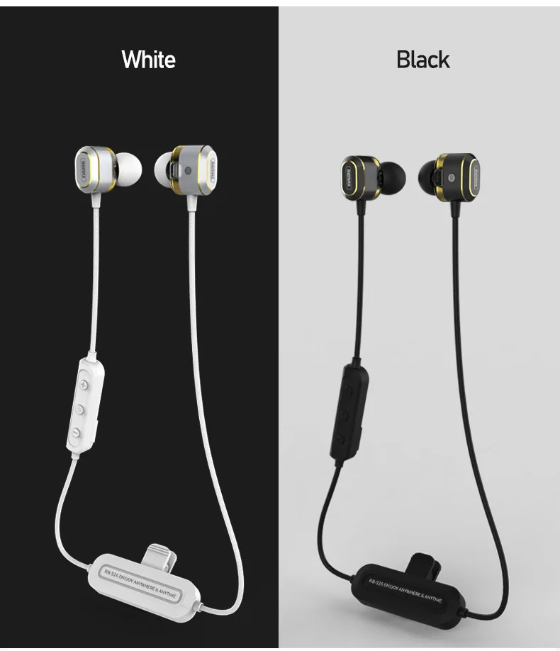 Original Remax Sports Bluetooth Headset Wireless Stereo Music Earphone Bluetooth 5.0 Double Moving Circle For iPhone Xiaomi