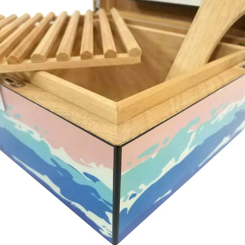 Модный двухуровневый контейнер для сигар с глянцевой отделкой красивый хранения