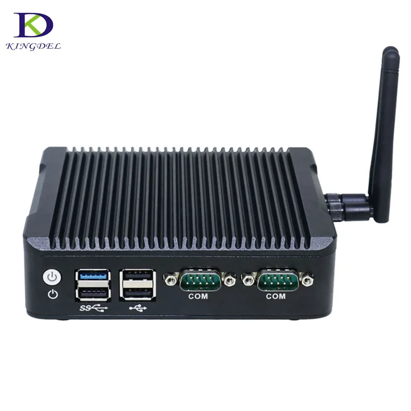 Large-scale free shipping include russia with 2*COM fanless mini computer Quad Core Celeron J1900 nettop mini pc win7 desktop pc