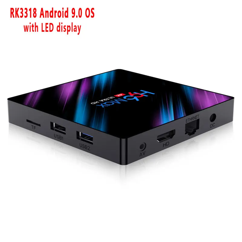 H96 Max 3318 Смарт ТВ коробка Android 9 0 RK3318 Четырехъядерный 4G + 64G WIFI 3D H.265 4K телеприставка |