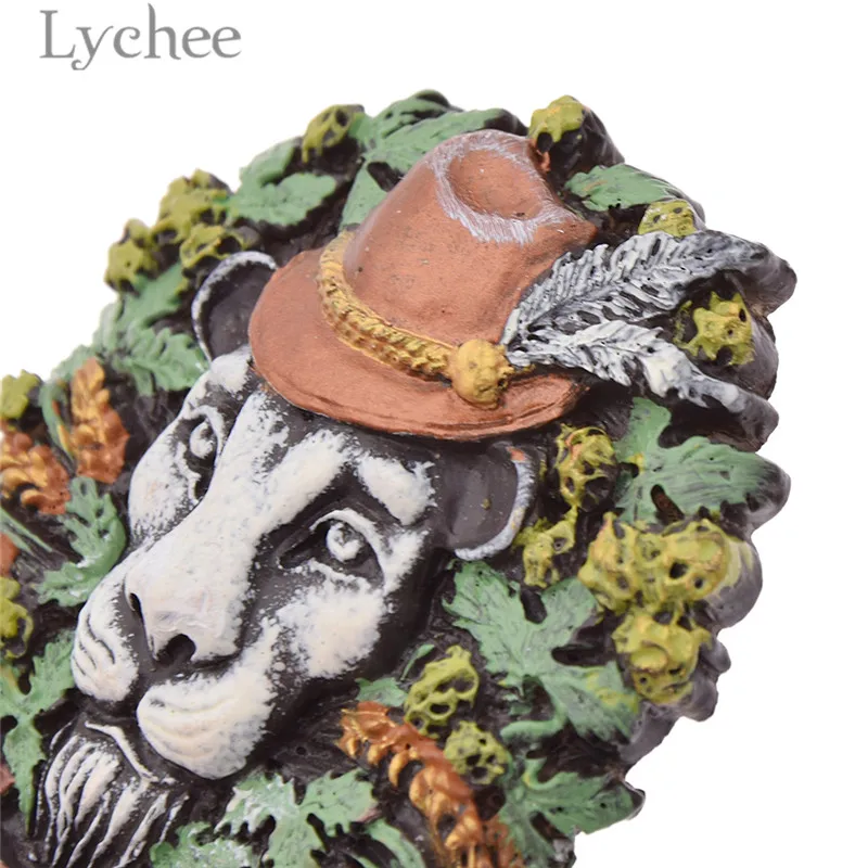 Lychee 1 шт. магнит на холодильник из смолы в виде льва креативный 3D украшение для