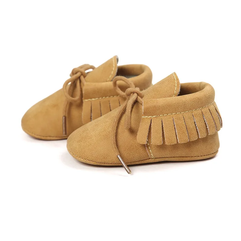 Оранжевые детские мокасины обувь с мягкой подошвой для малышей нескользящая