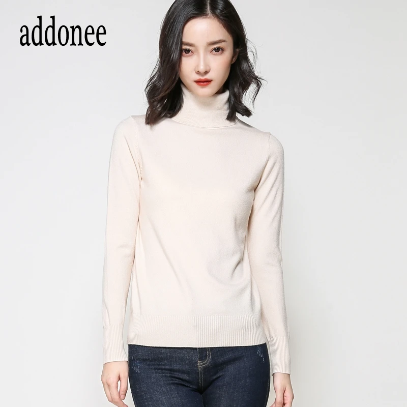 2018 New Style High Quality Autumn Spring Women Cashmere Wool Sweater Pullovers Warm Solid Turtleneck Fashion Casual Wild Thick | Женская