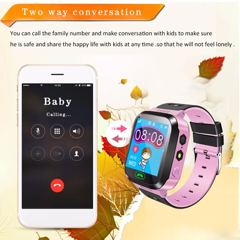Y03 Смарт часы детские наручные Сенсорный экран SOS трекер анти потерянный Smartwatch с