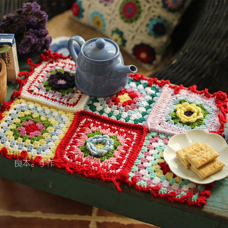 hot sale DIY Craft pattern blanket sofa Home Hand hooked fashion crochet cushion pastoral style wedding gift 95*60cm | Дом и сад