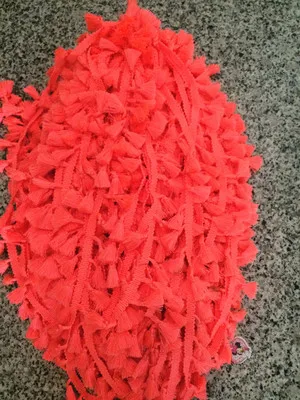 Fluorescent orange 10 ярдов бахрома кружева 3,5 см шириной DIY аксессуары кружева кисточка отделка шторы кисточка кружева - Цвет: Fluorescent orange