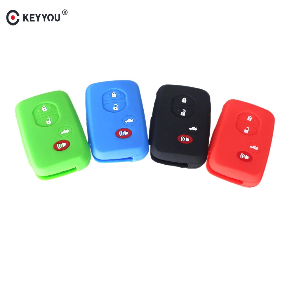 Силиконовый защитный чехол KEYYOU для TOYOTA Camry Highlander Prado Crown Land Cruiser Prius Aqua Hilux Rav4 4