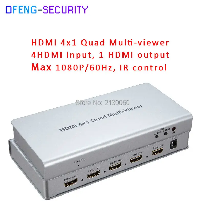 HDMI 4*1 Quad multi viewer 4 входа 1 вход max 1080P с ИК управлением для 12 В/2 а мощности|Коробки
