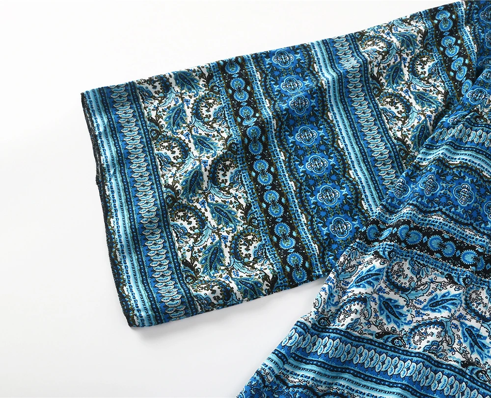 Для женщин Лето Boho Пляж Cover Up топы кимоно длинный кардиган сарафан печати блузка